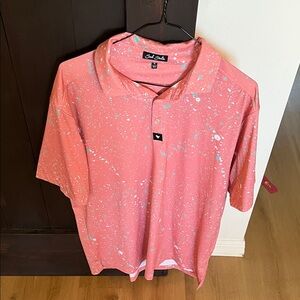 Bad Birdie Pink Splatter Polo Shirt
